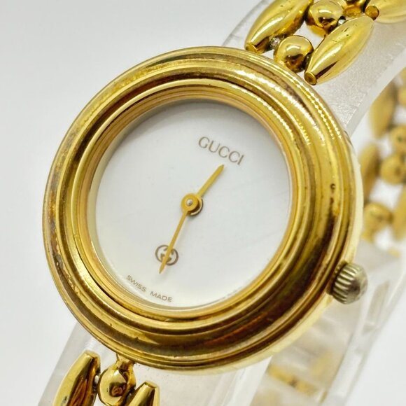Gucci Watch Bezel Gold Plated Ladies Gucci GG - Picture 8 of 14